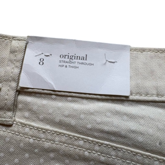 NWT Ann Taylor Original Straight Cream White Polka Dot Cuffed Denim Shorts, Sz 8 - Picture 10 of 12
